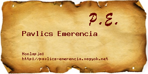 Pavlics Emerencia névjegykártya